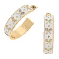Briar Tennis Enamel Hoop Earrings